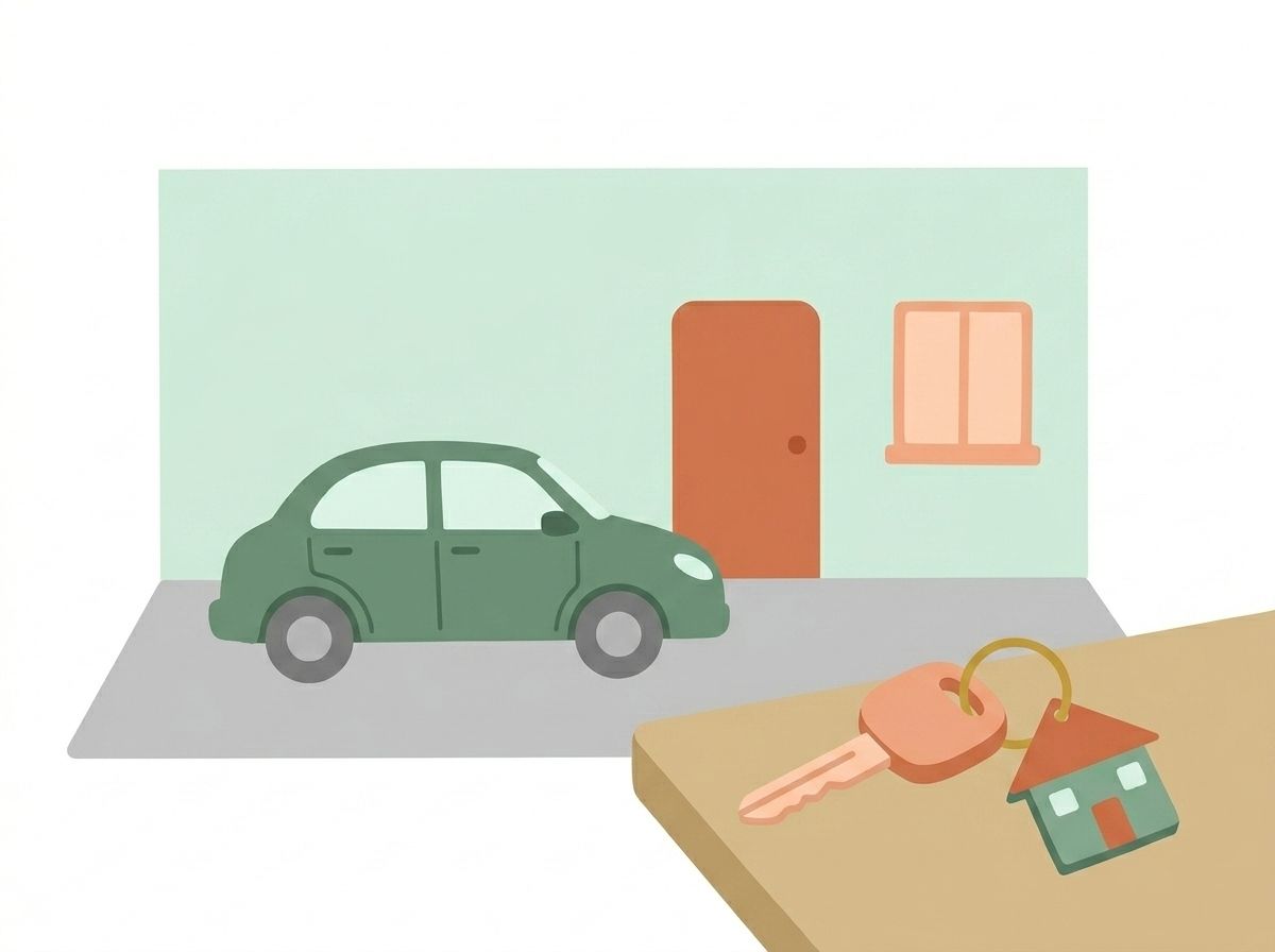 役目を終えた実家の車と鍵のイラスト